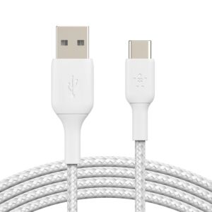 Cavo intrecciato da USB-C a USB-A BoostCharge - 2 metri - Bianco