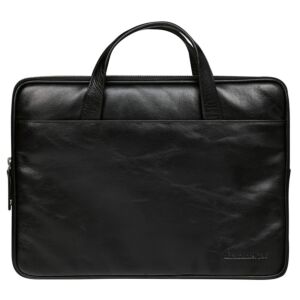 Borsa in Pelle Silkeborg per Laptop dino a 15" - Nero